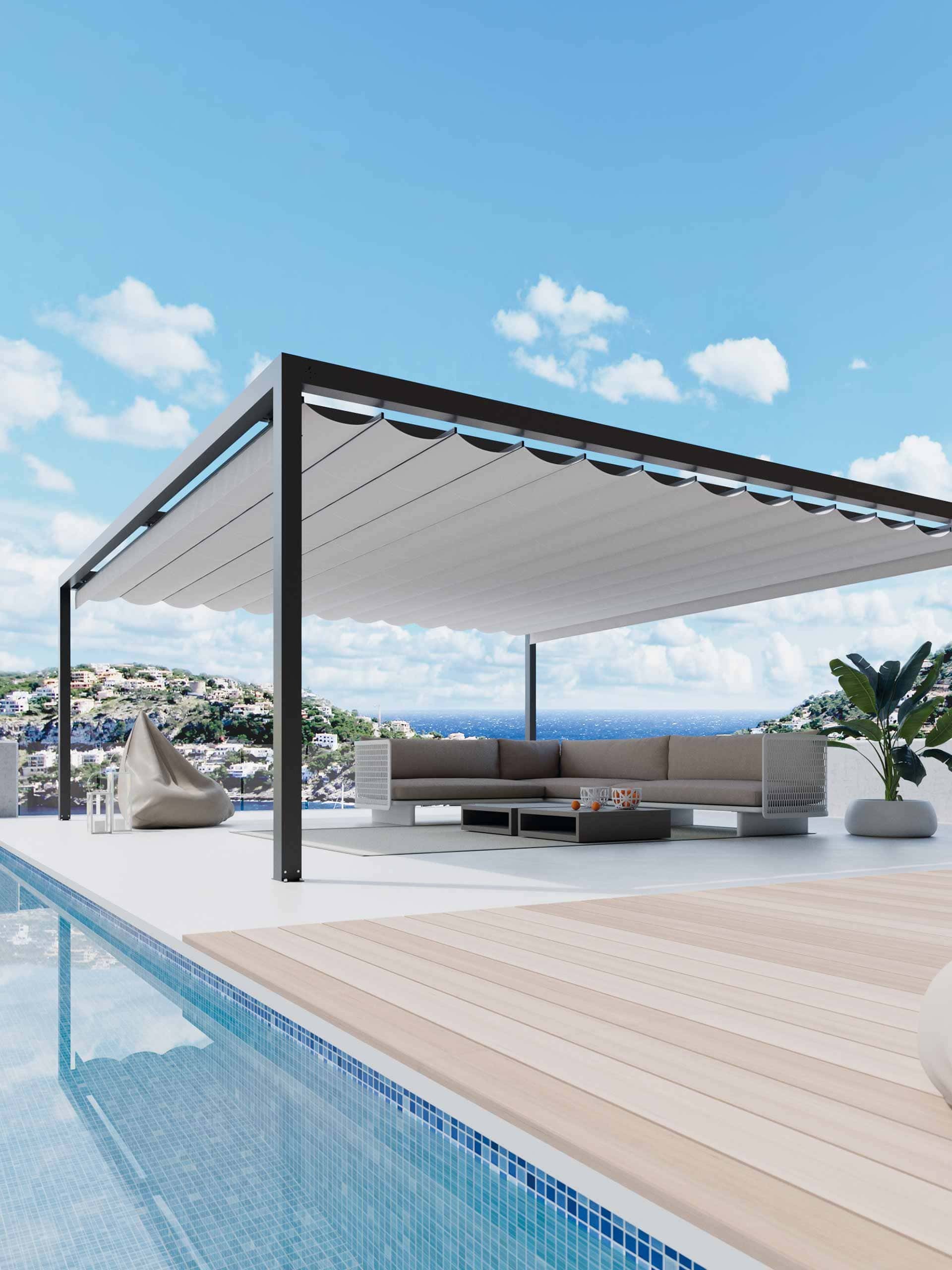 pergola bioclimatica con lona